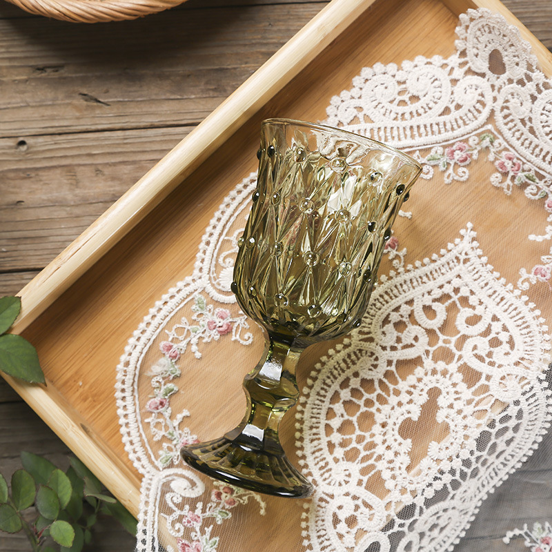 Verres de bar Restaurant Maison Ensemble cadeau 7,5 oz Gobelets de couleur vert blanc pour le vin