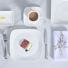 Assiette en porcelaine blanche Assiette carrée moderne