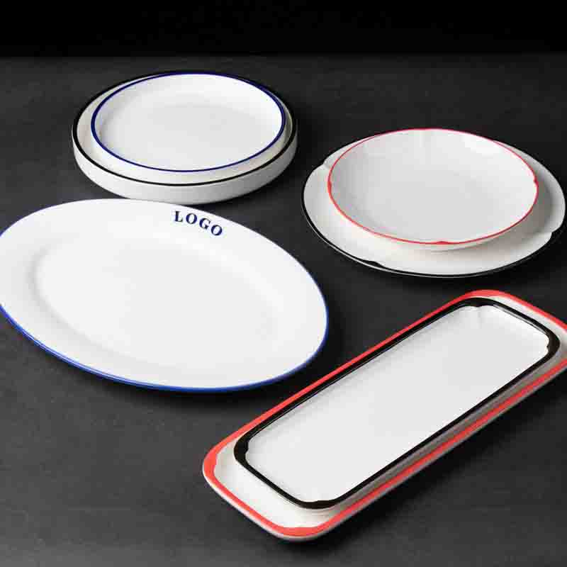 Assiettes commerciales en gros de porcelaine pour l'hospitalité