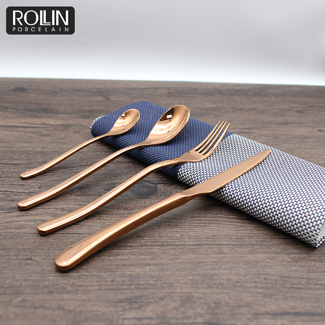 Restaurant Couverts Vaisselle Couverts Ensemble Or 304 Couteau En Acier Inoxydable Couverts 