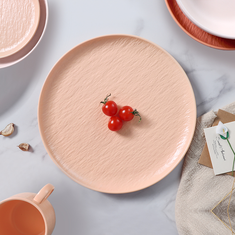 Plaques de restaurant de vaisselle rose clair de vente chaude sous la vaisselle vitrée de Vajilla de mariage