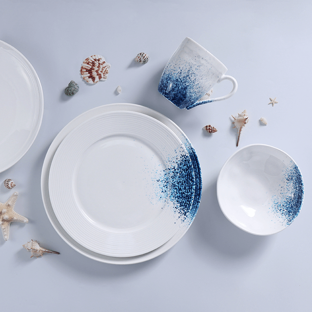 Usine de porcelaine, fourniture d'hôtel, service de table, assiettes à pâtes et fruits de mer, assiettes à pétoncles, service de table pour Restaurant
