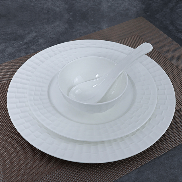 Hôtel Ware Assiettes Ensemble Vaisselle Blanc Dîner Ensemble Bone China Vaisselle Ensemble