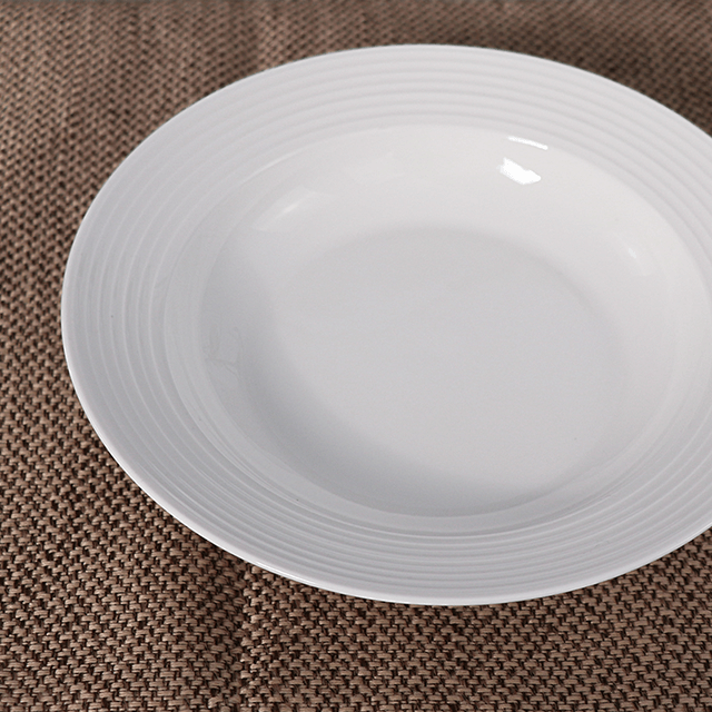 Service d'Assiettes Plates en Porcelaine Blanche Plats en Céramique