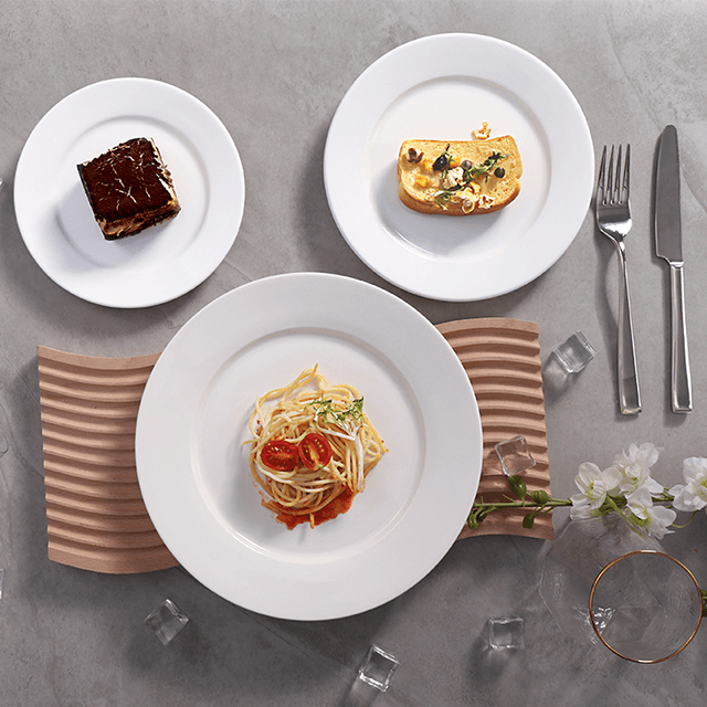 L'apéritif en céramique fait sur commande blanc de partie plaque le plat de dîner de porcelaine pour l'hôtel de restaurants