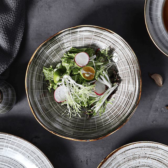 Assiette ronde en porcelaine de 25 cm pour restaurant Super assiettes en grès pour Amazon 