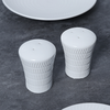Ensemble de soucoupes à sel et poivre en porcelaine blanche