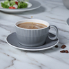 Assiettes et bols gris foncé, ensemble de salle à manger, tasse à café en porcelaine moderne, vaisselle de table, assiette de luxe en céramique pour dîner de Restaurant