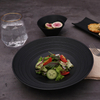 Vaisselle moderne de luxe de Restaurant noir, vaisselle en céramique de 8 pouces pour dîner et Restaurant, assiette en porcelaine, vaisselle