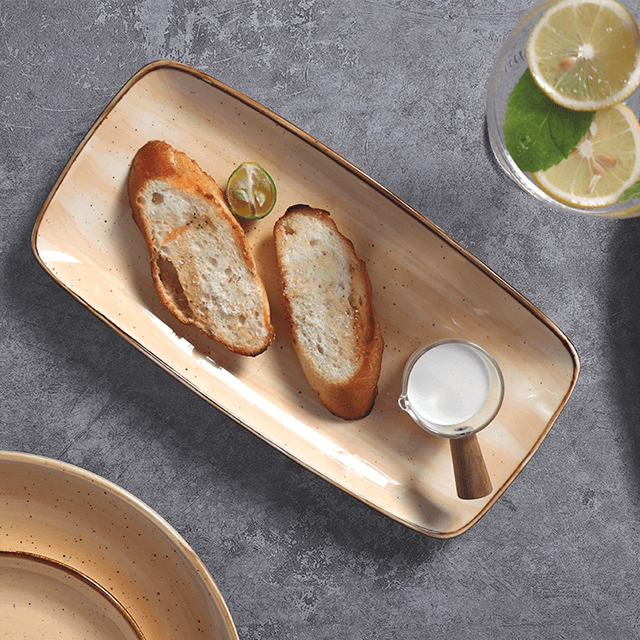 Homeware Restaurant Plats Petit Déjeuner Assiette Moderne Grand Plateau De Dinde En Céramique Italienne