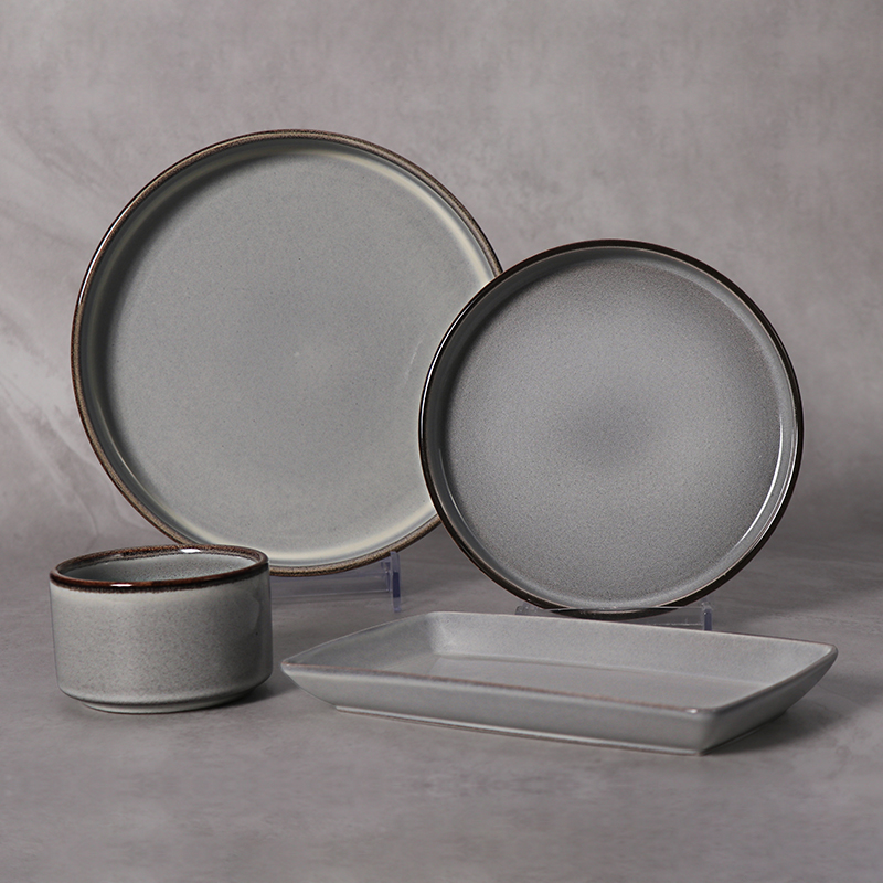 Vajillas Restaurant Assiettes En Céramique Sous Plat Vitré Assiettes À Dîner