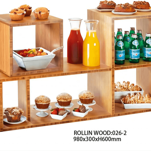 Présentoir en bois pour buffet, ustensiles de restauration pour hôtel