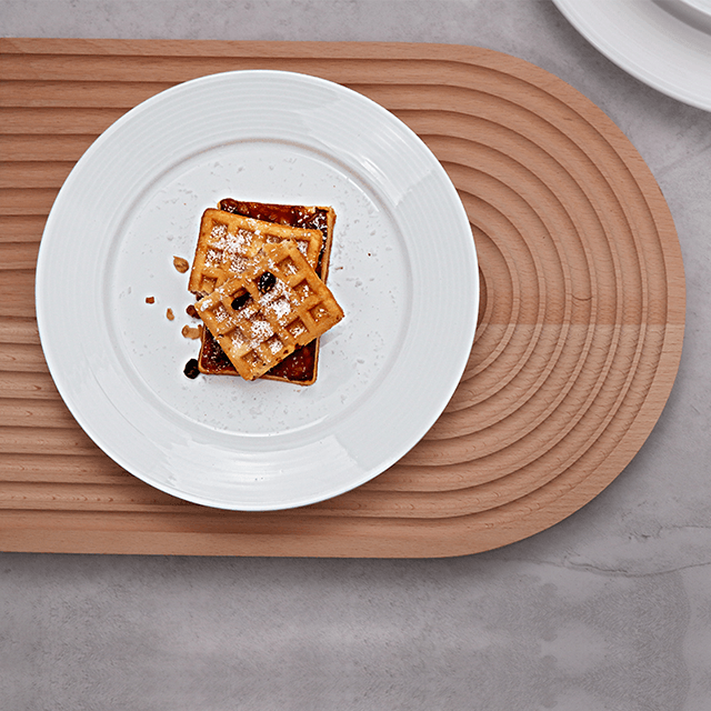 Service d'Assiettes Plates en Porcelaine Blanche Plats en Céramique