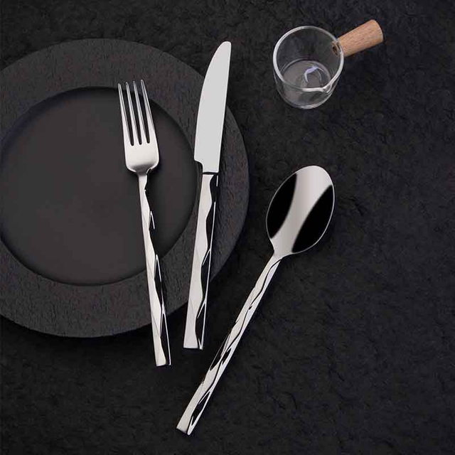 Couverts d'hôtel en acier inoxydable 304, couteau, fourchette, cuillère