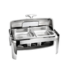 Réchaud à buffet rectangulaire visible en acier inoxydable, réchaud à réchaud, réchaud à aliments, poêles à buffet pour la location de restauration