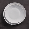 Ensemble de dîner et assiettes blancs de vague de vaisselle d'hôtel de cuisine