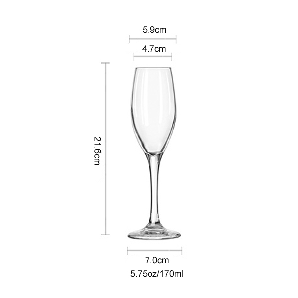 Les cadeaux en verre ont placé la vaisselle adaptée aux besoins du client de restaurant d'articles d'hôtel verre de flûte de 6oz 7.5oz