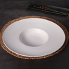 Vaisselle moderne de luxe de Restaurant noir, vaisselle en céramique de 8 pouces pour dîner et Restaurant, assiette en porcelaine, vaisselle