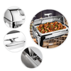 Réchaud à buffet rectangulaire visible en acier inoxydable, réchaud à réchaud, réchaud à aliments, poêles à buffet pour la location de restauration