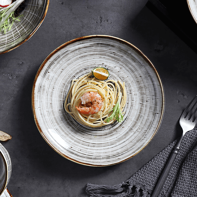 Assiette ronde en porcelaine de 25 cm pour restaurant Super assiettes en grès pour Amazon 