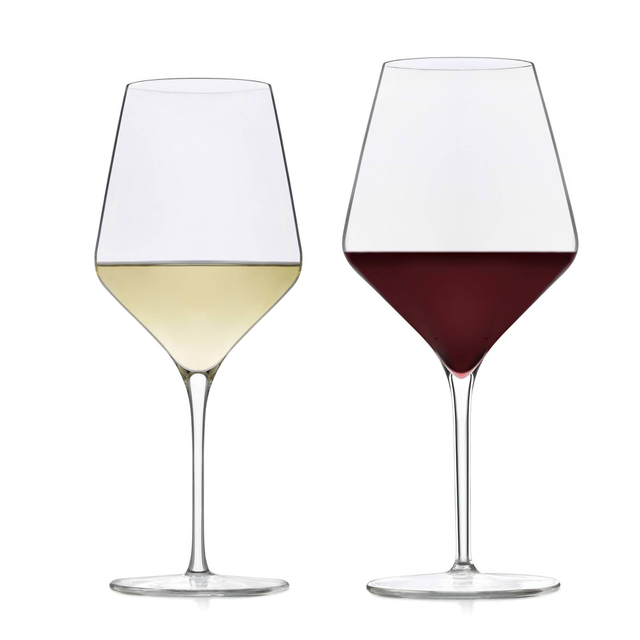Verres à boire d'hospitalité sans plomb de 16 onces, bol angulaire, verre à vin