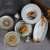 420ml Soupe Vaisselle Assiette Rustique Grès Plat De Pâtes Vaisselle Assiettes De Pâtes Pour Restaurants 