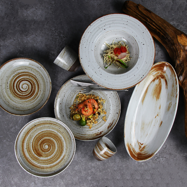Ensemble de dîner en porcelaine fait à la main, ensemble de vaisselle de restaurant, offre spéciale au Royaume-Uni