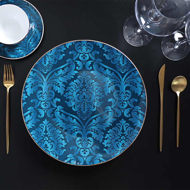 Assiettes de luxe en porcelaine tendre, vaisselle d'hôtel du Kazakhstan