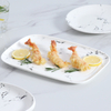 Ensemble de vaisselle en porcelaine blanche et grise, assiettes en céramique modernes de 8 pouces, plaque chauffante pour les ensembles de dîner d'hôtel, plats de luxe