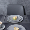 Vaisselle en céramique grise pour Restaurant, ensemble de vaisselle moderne de luxe, ensemble de vaisselle de luxe en porcelaine