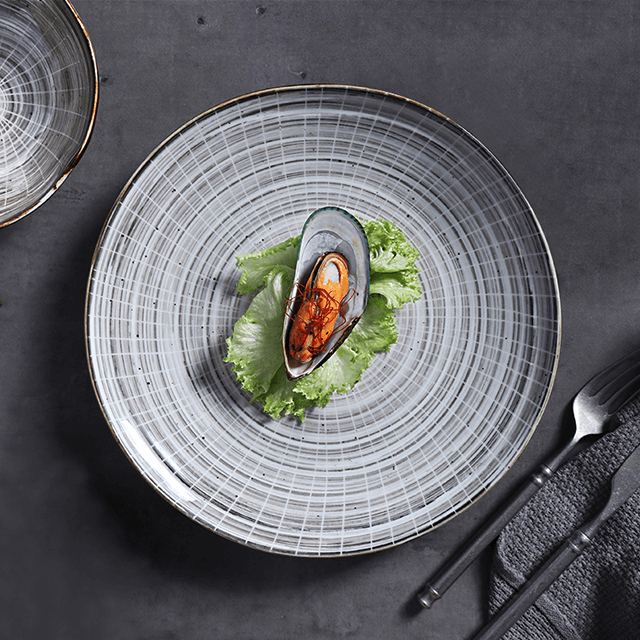 Assiette ronde en porcelaine de 25Cm pour assiettes en grès Super de restaurant pour Amazon 