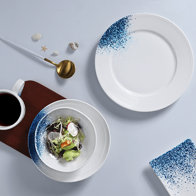 Ensemble de vaisselle d'approvisionnement d'hôtel d'usine de porcelaine ensemble d'assiettes de fruits de mer de pâtes ensemble de vaisselle d'assiette de pétoncles pour le Restaurant