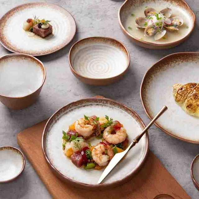 Assiettes de restaurant commerciales Fabricant de vaisselle en porcelaine