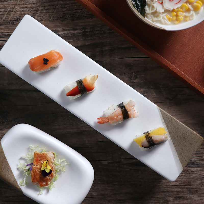 Vaisselle japonaise couleur glaçure assiette à dîner ensemble de nourriture porcelaine céramique vaisselle ensemble de luxe assiette et bols pour Restaurant