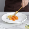 Ensemble de vaisselle en porcelaine blanche et grise, assiettes en céramique modernes de 8 pouces, plaque chauffante pour les ensembles de dîner d'hôtel, plats de luxe
