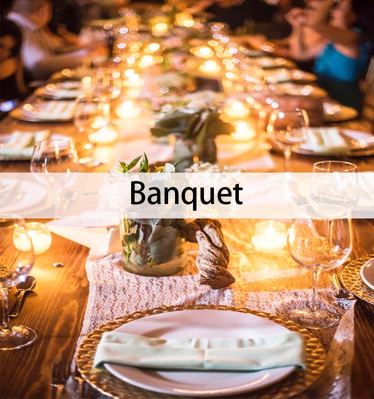 Arrangement de vaisselle de banquet