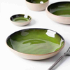 Assiettes de restaurant en vrac Vaisselle en porcelaine verte