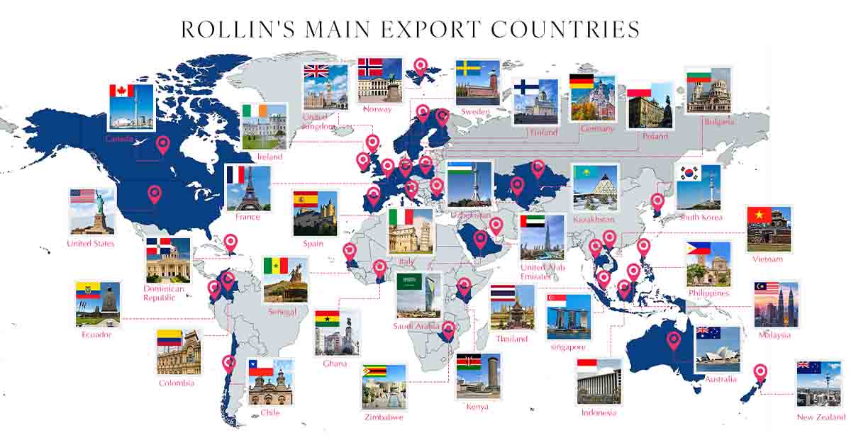 ROLLINS Principaux pays d’exportation
