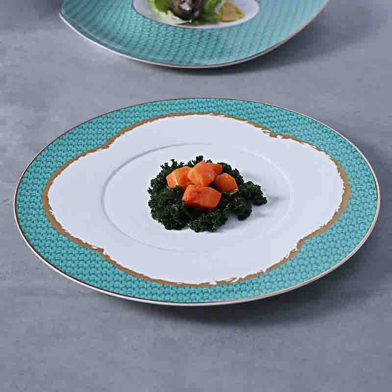 Vaisselle d'hôtel de luxe, vaisselle en porcelaine tendre, vente en gros