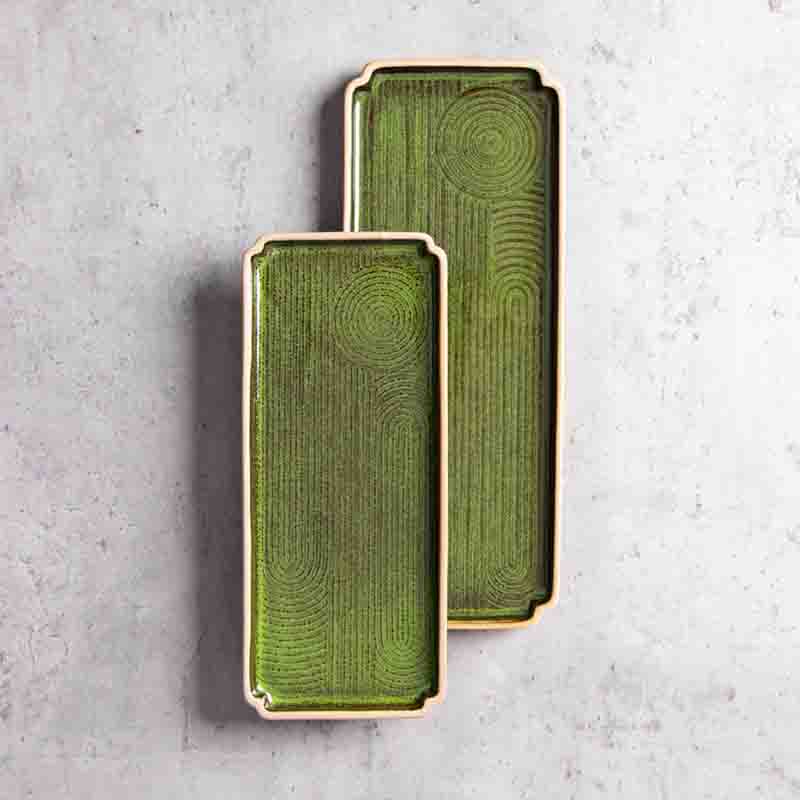 Assiettes de restaurant en vrac Vaisselle en porcelaine verte